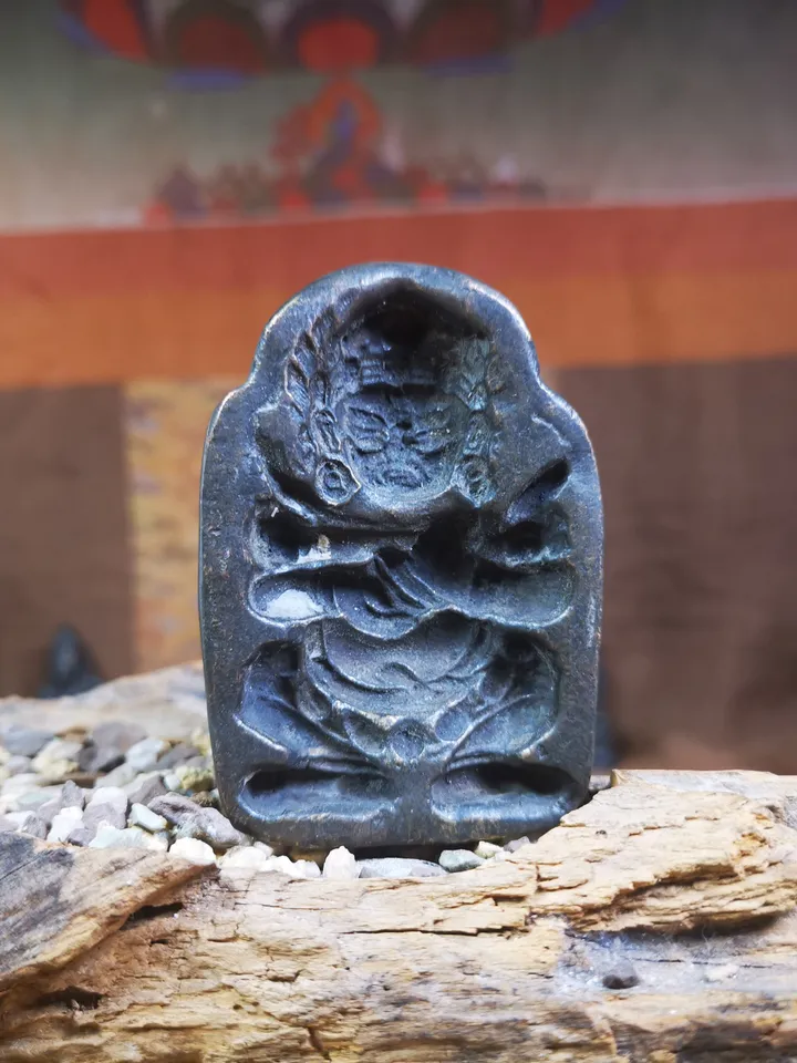 Gandhanra Old Tibetan Buddha Statue Tsa Tsa Mold, Mahakala,DIY Tsha Tsha Statue,80 Years Old