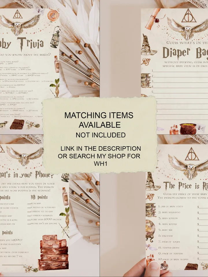 DIY Wizarding World Baby Shower Set; Magic School Baby Shower Template; School of Wizard Baby Shower invitation template; wh1