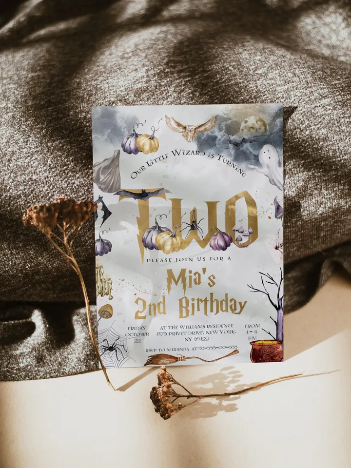 The Chosen One Invitation; Wizard Birthday Party; Magic School 1st Birthday Invitation Template; Editable Wizarding World Invitation; a1