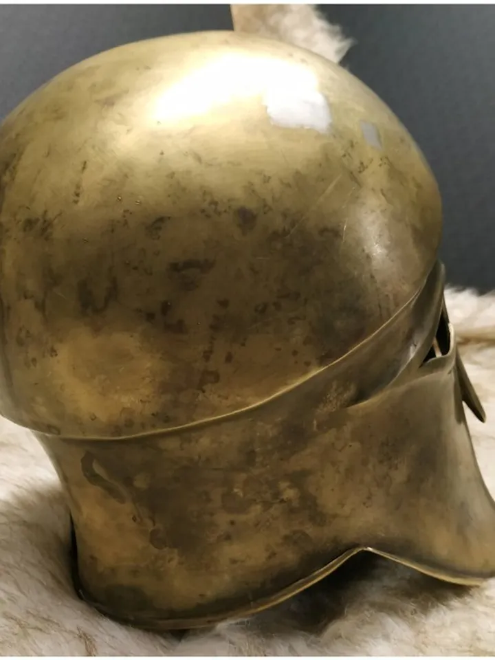 Ancient Greek - helmet of king Leonid - king of Sparta - Spartan helmet - brass