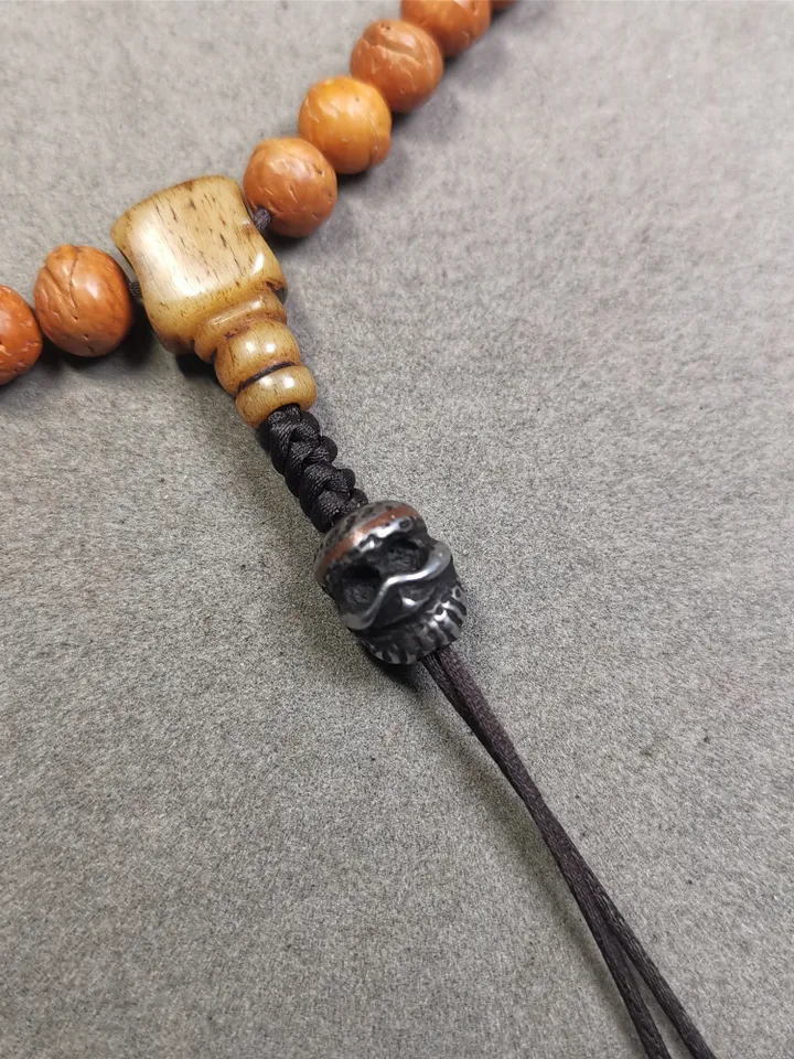 Gandhanra Handmade Tibetan Mala Spacer Beads,Cold Iron Skull Citipati Marker Beads for Prayer Bead Necklace Accessories,0.47" × 0.4"