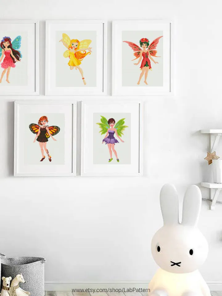 Flower fairy Cross stitch pattern | Embroidery Pattern | Instant Download | Embroidery Designs