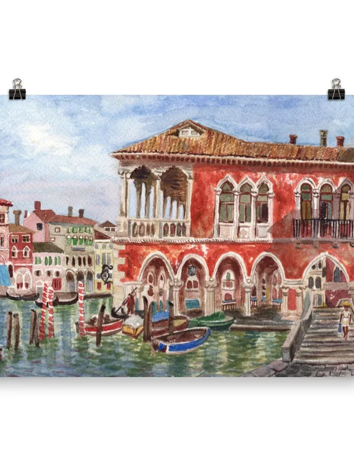 Venice Wall Art Handmade Print Venetian Landscape Travel Painting Venice Canal Italy Art Italian Art Work Watercolor Landscape Travel Art