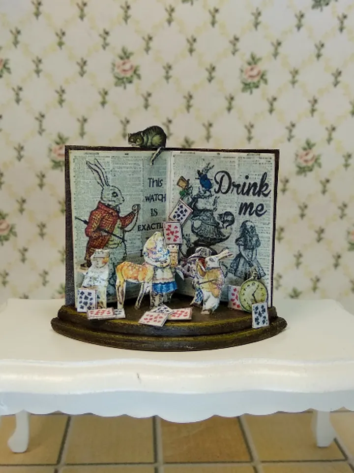 Open book. Dollhouse miniature.