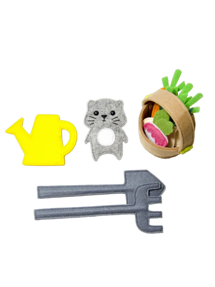 Felt vegetable garden, Pattern and Tutorial, PDF and SVG