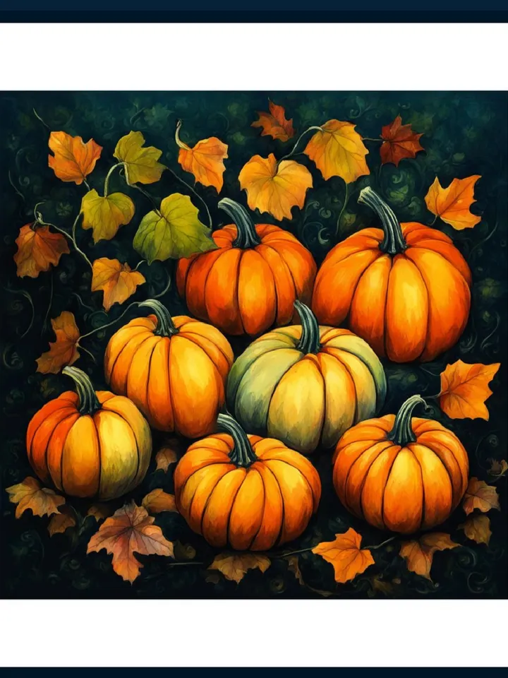 Ripe Pumpkins Digital Art. Wall Decor
