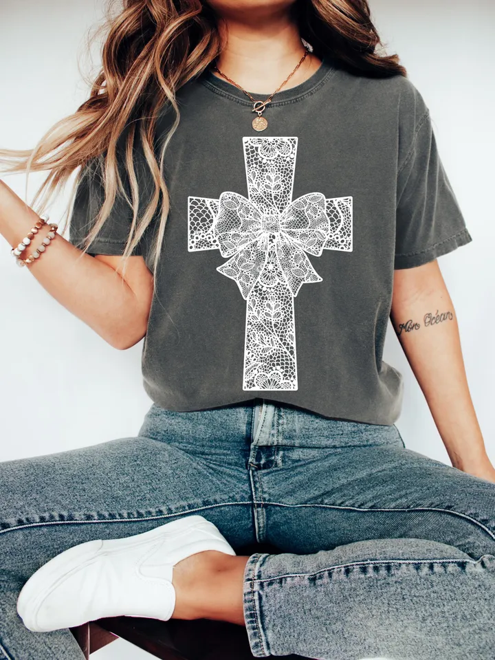 Christian Easter Coquette Png, Easter Lace Png, He is Risen Png, Jesus Easter Cross Png, Bible Verse Png, Happy Easter Png, White Lace Png