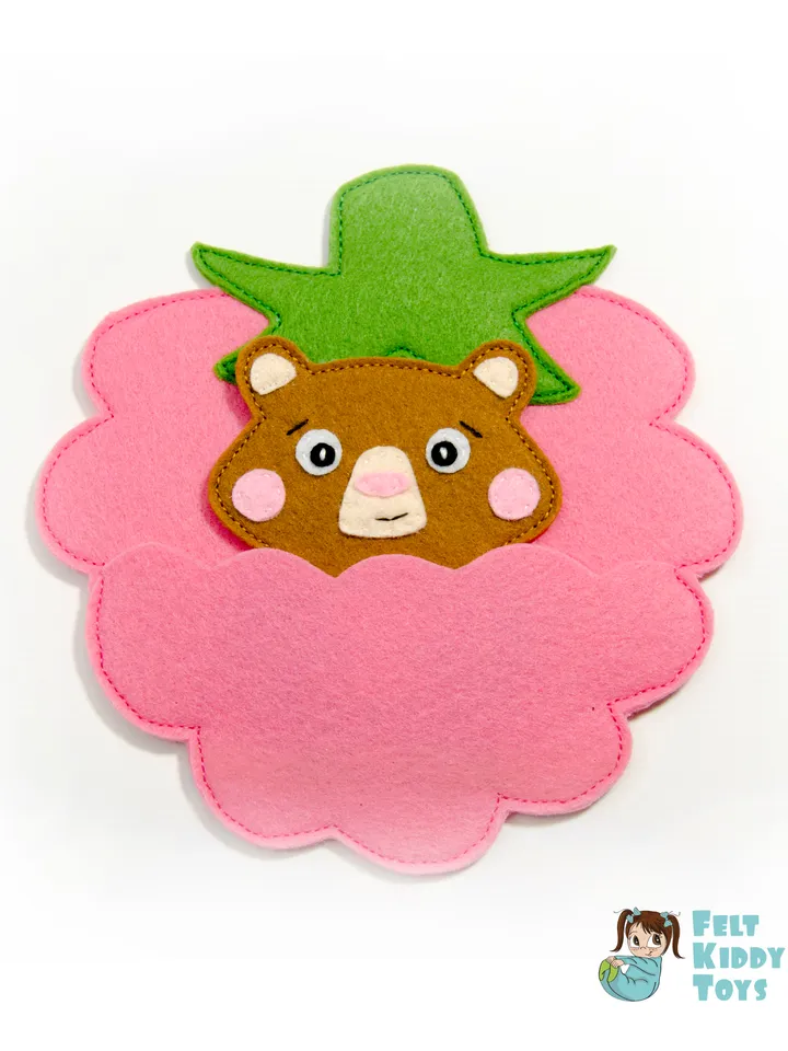 Bear in Raspberry, PDF Pattern and Tutorial, SVG files