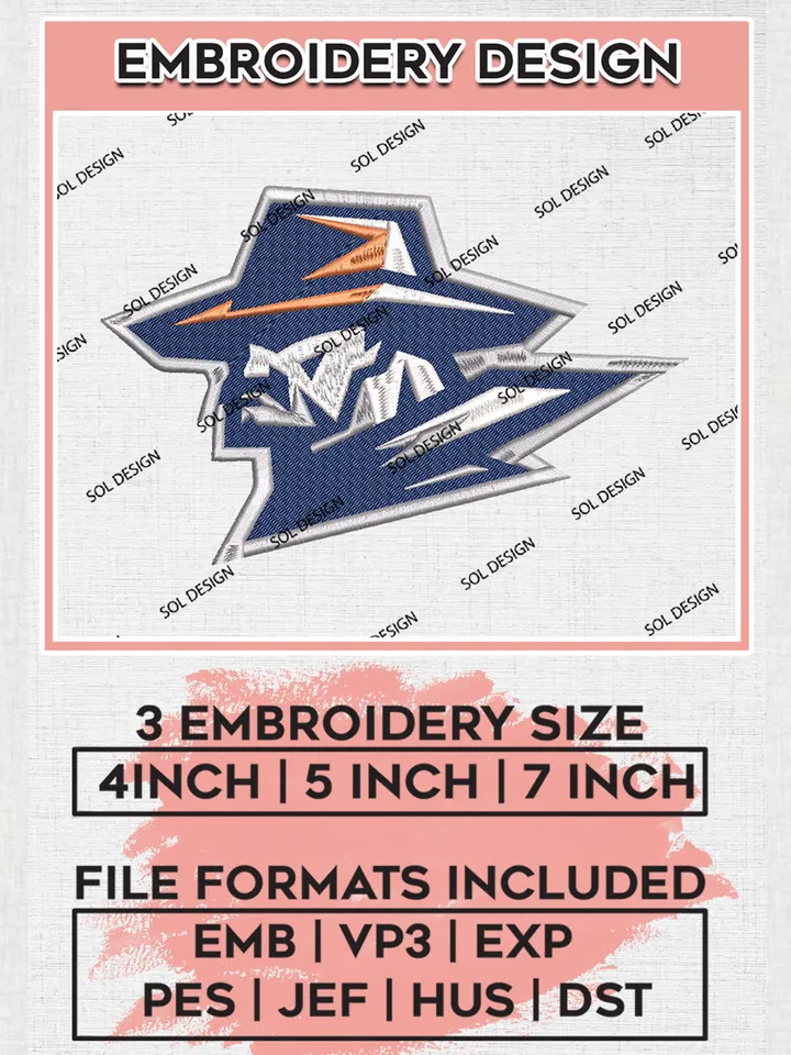 NCAA UTEP Miners Team Head Mascot Logo embroidery designs, NCAA UTEP Miners Machine embroidery designs, NCAA College Team Logo embroidery designs, Machine embroidery designs, Digital Download