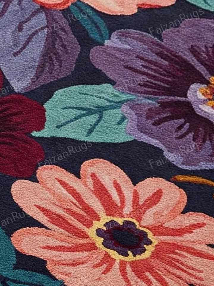 Irregular shape rug, Floral rug, 3x5,4x6,5x7,6x9,8x10,9x12,10x14, Handmade, area rug, custom rug, kids rug, home décor, kids rug. gift rug