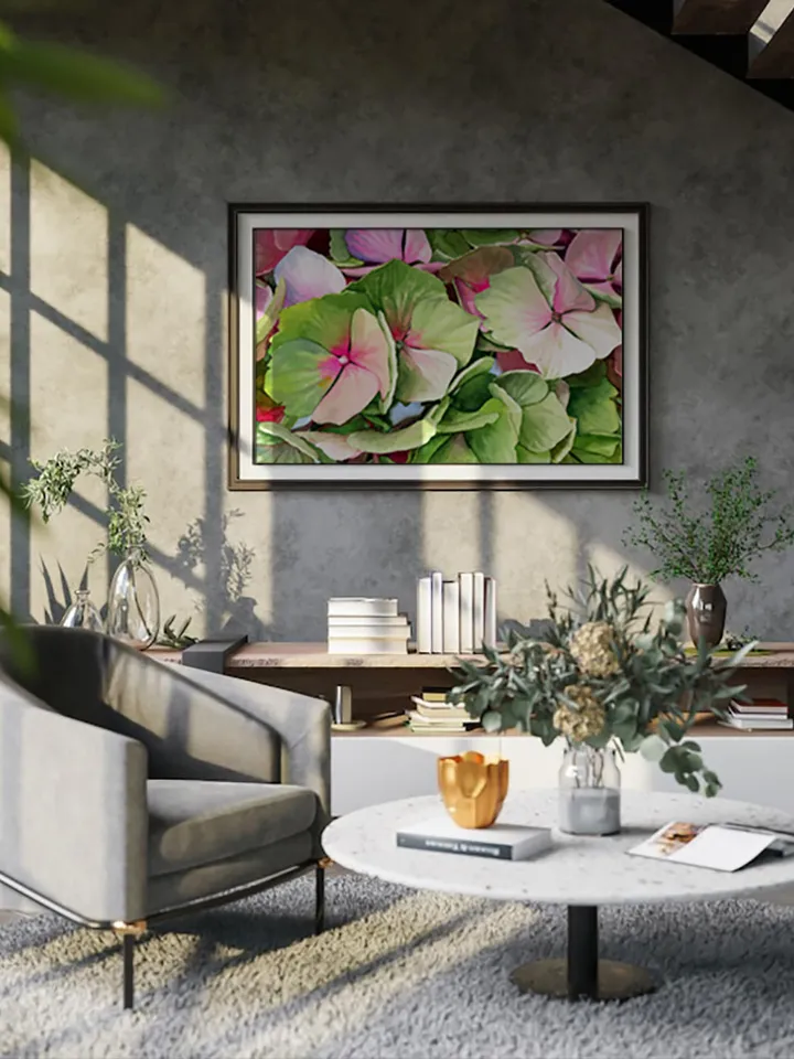 Watercolor picture with hortense, Watercolor digital file, Art print from the original painting, Poster with flowers