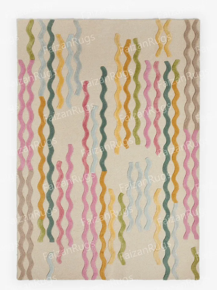 Buy Multi Color Hand tufted rug 100% wool for living room, bed room, kids room in any size 10x14,10x12,9x12,8x10,6x9,5x8,4x6