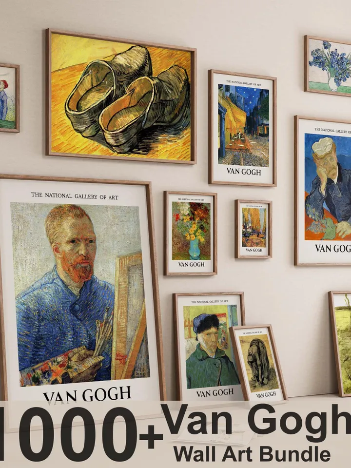1000+ Van Gogh Wall Art Set, Famous Painting Prints, Starry Night, Sunflowers, Digital Download Posters, Home Decor Art Bundle, Gallery Set
