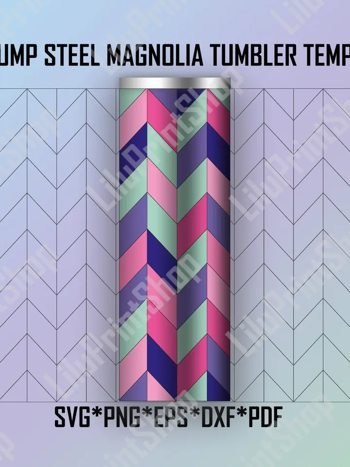 Tangram tumbler Template SVG for Plump Steel Magnolia tumbler 24 oz Tangram cut file instant download