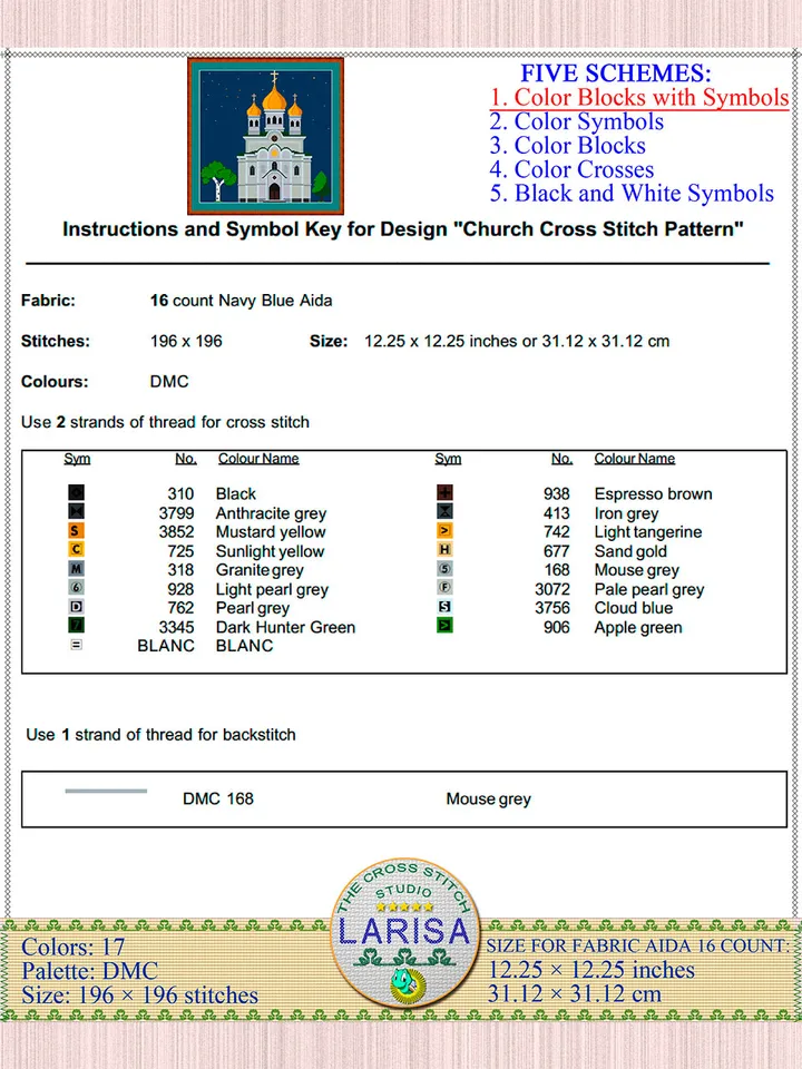 Church Cross Stitch Pattern | Orthodox Church