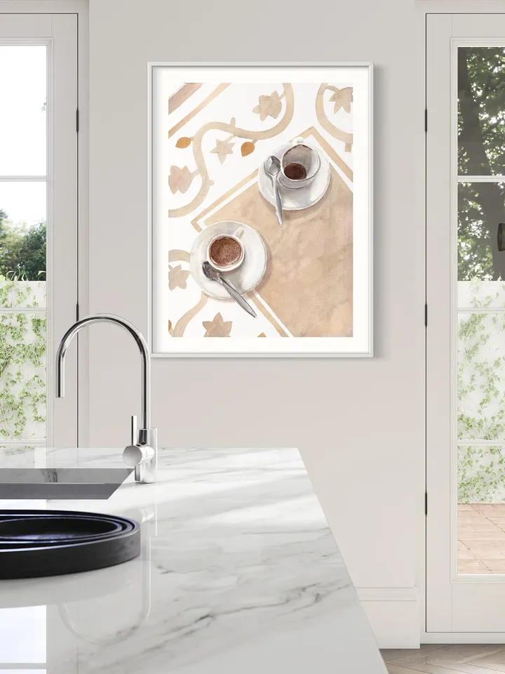 Coffee Still Life, Watercolor Painting, Coffee Lover Gift, Kitchen Wall Art, Breakfast Still Life, Vintage Cafe Decor, Cafe Art, Cafe Print