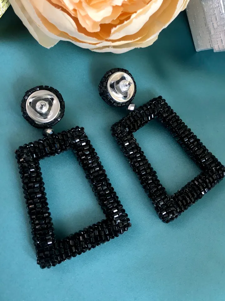 Trapezoid Beaded Earrings