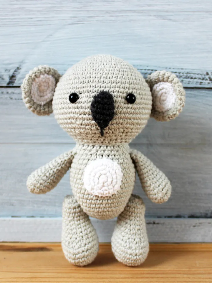 Stuffed koala bear, crochet animals amigurumi, crochet koala toy, handmade koala doll, amigurumi koala bear