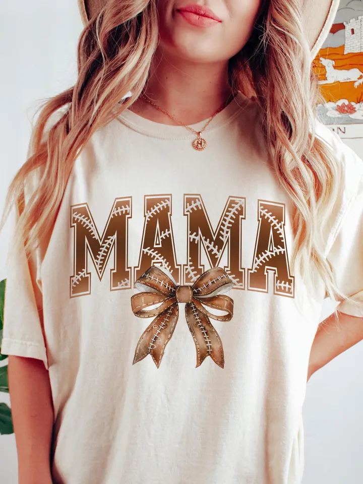 Football Mama png design sublimation png retro mama png game day png design varsity mama png,Coquette Bow png tee shirt png football mom