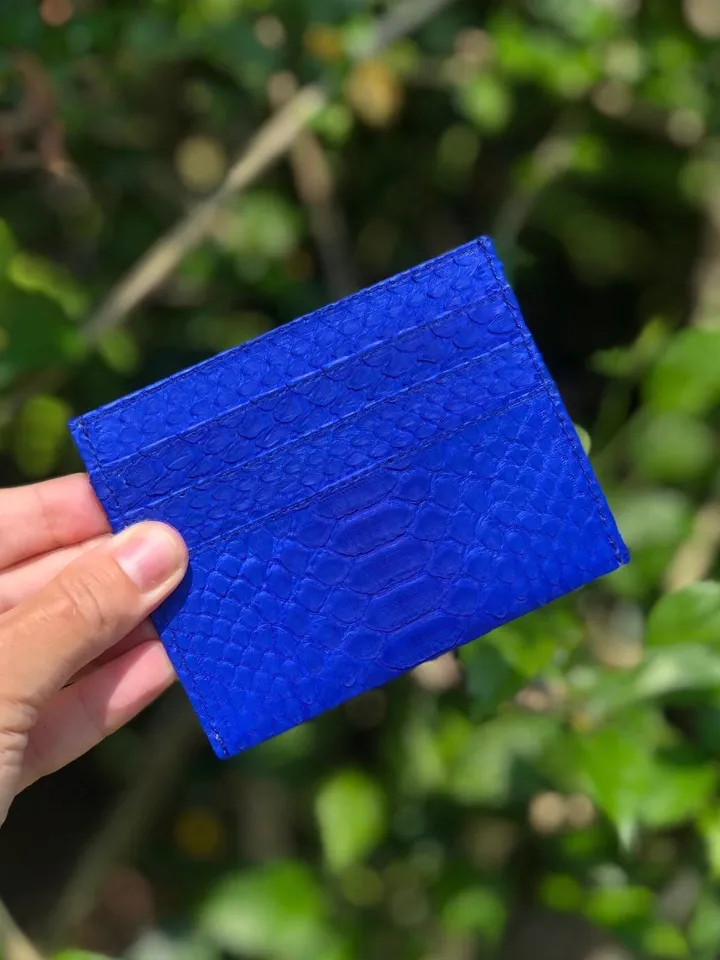 Business card holder | Credit Card Holder | Gift for him | Exotic leather cardholder | Python skin small wallet | Genuine python skin case