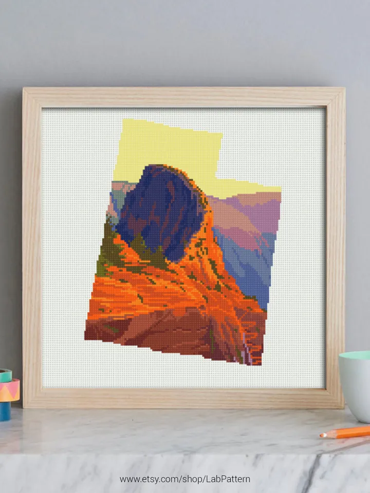 Utah State Silhouette Cross stitch pattern | Embroidery Pattern | Instant Download | Embroidery Designs