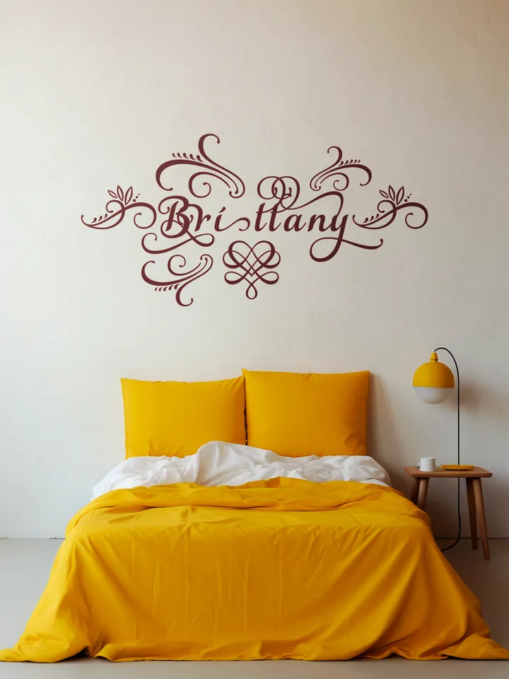 Brittany - name in Samantha style with bright letters, digital design