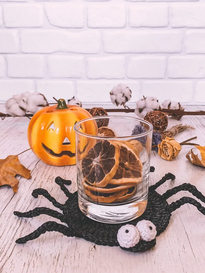 Crochet coaster spider Halloween, Thanksgiving, PDF pattern, digital instant download