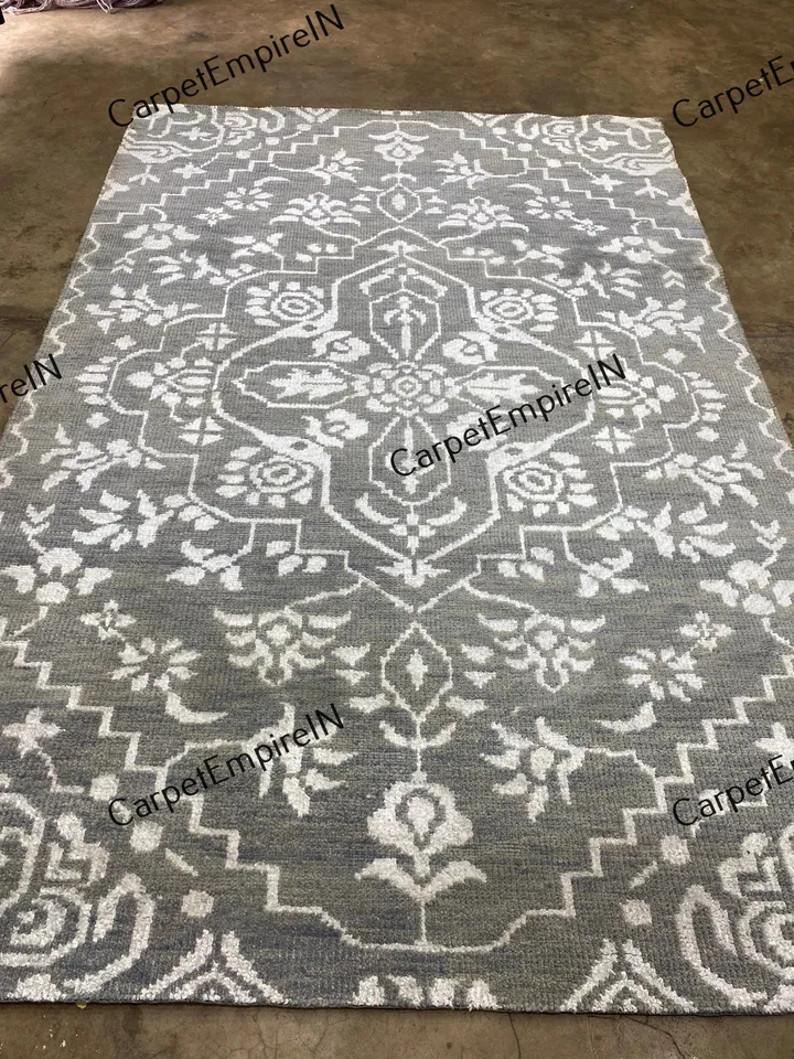 Gray Modern Oushak, Hand Knotted Rug 4x6,5x8,6x9,8x10,9x12,10x14, Handmade Rugs for Living Room - Antique Geometrical rug,ready to ship rug.