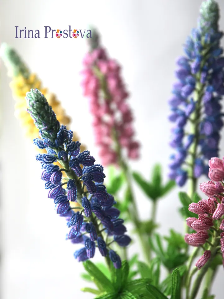 Beaded Flowers pattern | Lupine | Seed bead patterns | Beadwork pattern | Digital Download - PDF