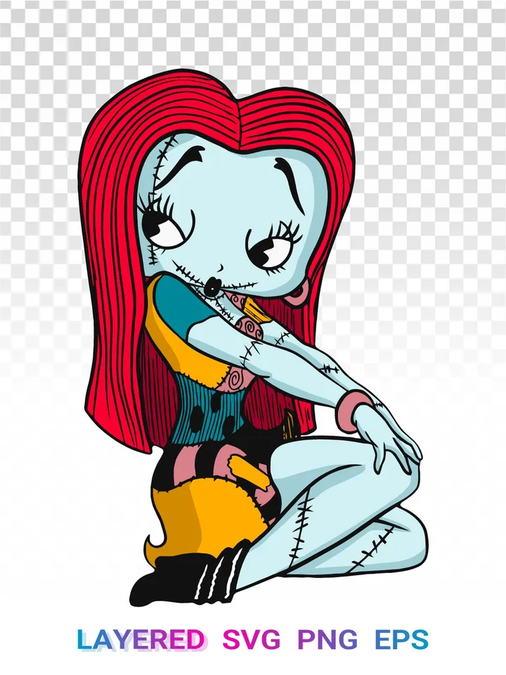 Sally PNG Nightmare Before Christmas, Chibi SVG Cricut