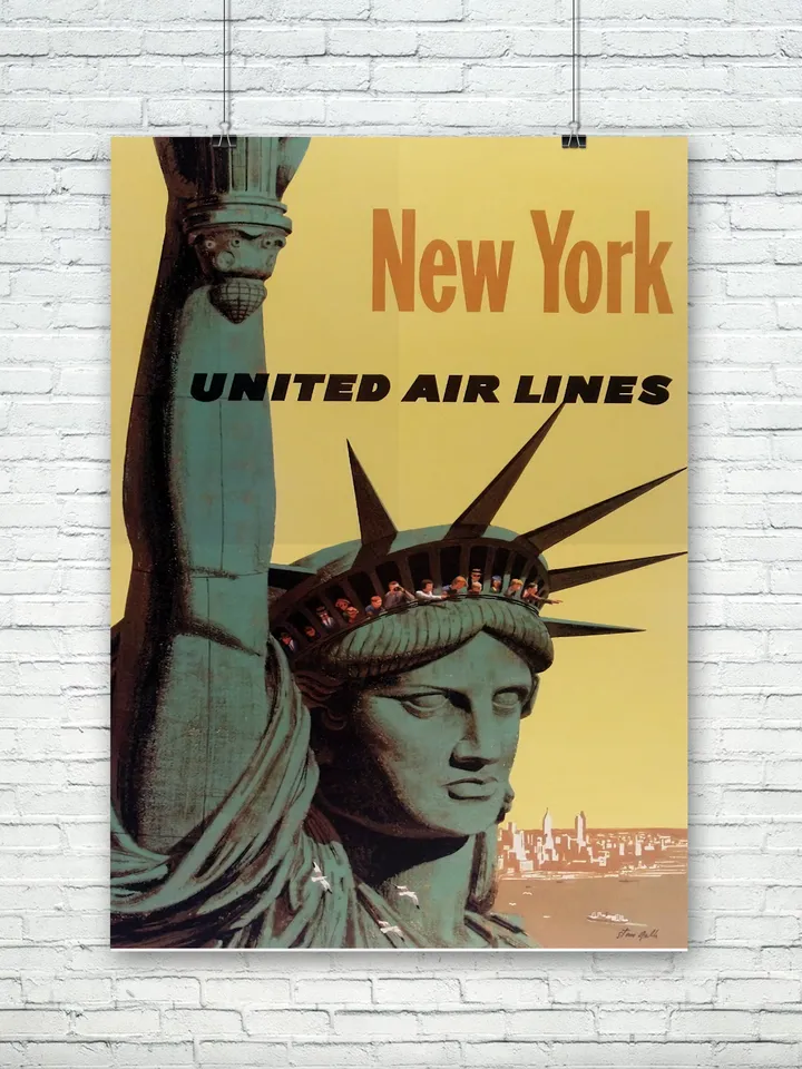 New York United Air Lines. Travel poster.