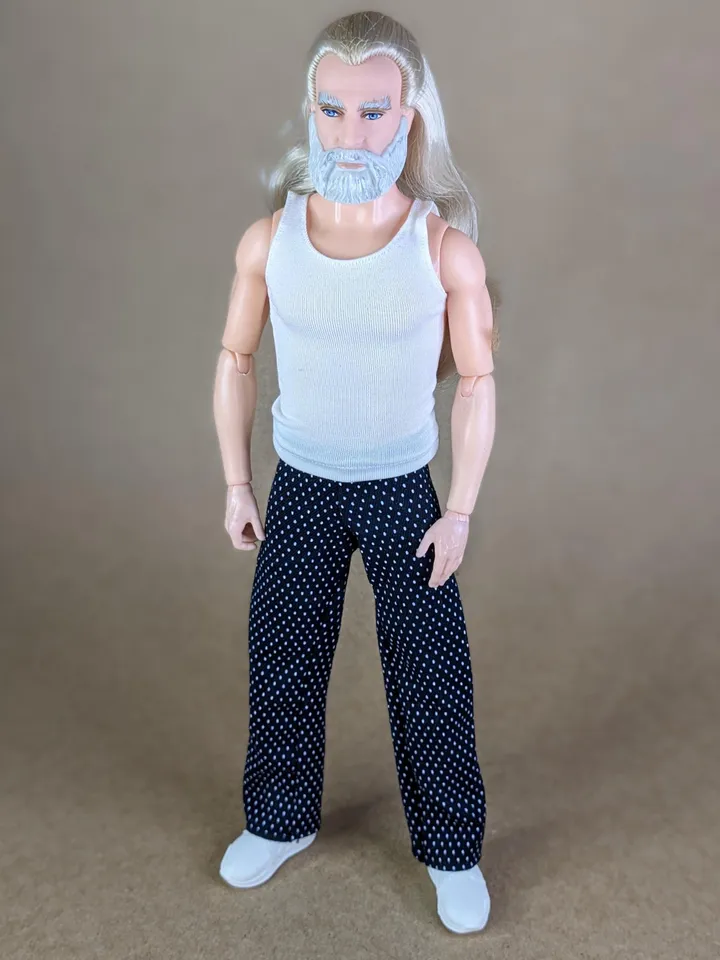 Black & white polka dot pants for 12-inch fashion male dolls