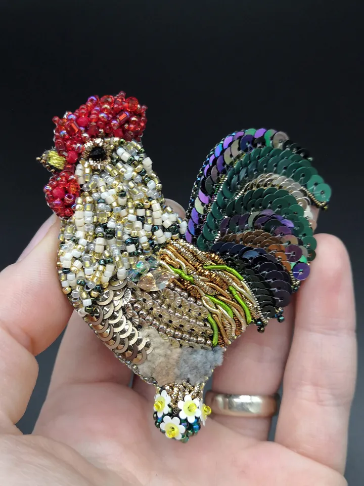 Rooster brooch handmade brooch brooches for women