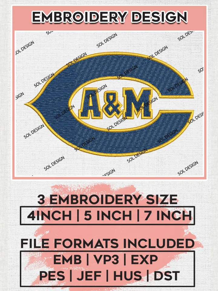 NCAA A&M Lions Team Logo Embroidery Design Files, NCAA East Texas A&M Lions Machine Embroidery, NCAA Teams, 3 sizes, NCAA Machine embroidery designs, Digital Download