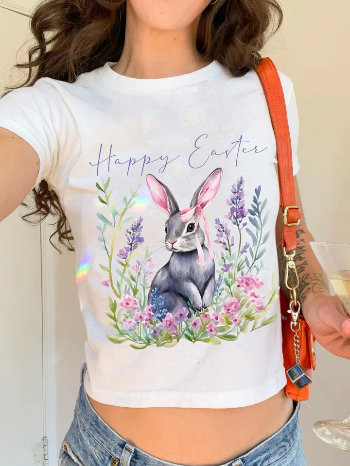 Happy Easter PNG, Retro Easter Png, Easter Bunny Png, Easter Coquette Png, Floral Spring Png, Easter Coquette Png, Brushstroke Easter Png