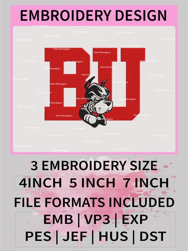 NCAA Boston University Terriers Embroidery File, 3 Sizes, 6 Formats, NCAA Machine Embroidery Design, NCAA Logo, NCAA Teams