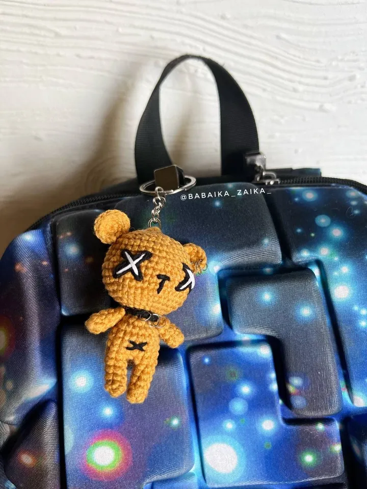 PDF Crochet Goth Bear Pattern, Amigurumi goth teddy bear Voodoo doll Pattern, Keychain Crochet Pattern Halloween Crochet Pattern Voodoo Bear