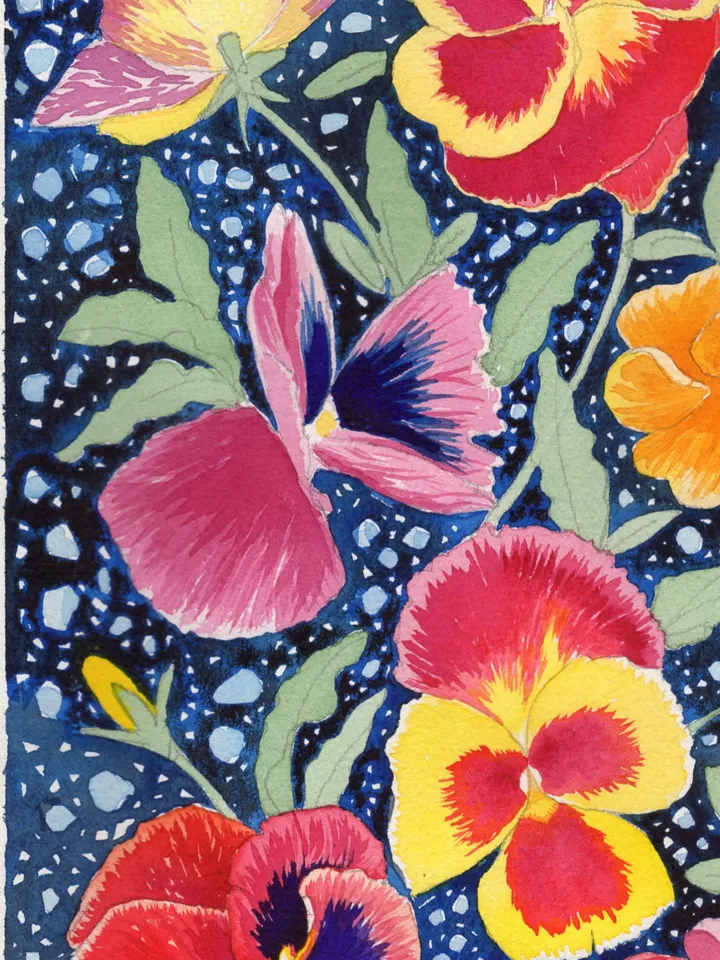 Watercolor painting. Abstraction. Flowers.