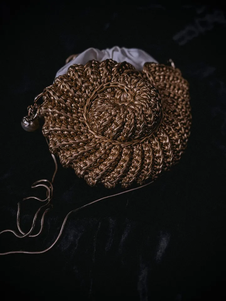 Shell vintage bag, gold clutch, bridesmaid wedding clutch, pearl beads, women purse, luxury handbag