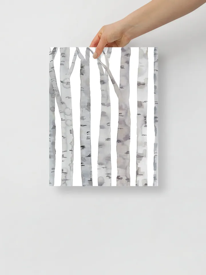 Tree Birch Art Print, Watercolor Forest, Modern Tree Art, Branches Wall Art, Contemporary Tree, Bedroom Wall Art