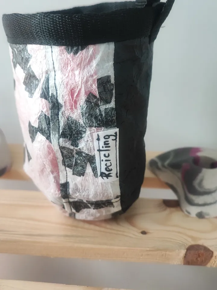 Recycled handmade Chalk bag for rock climbing