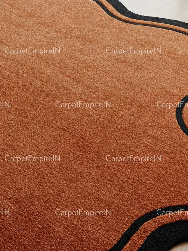 Irregular Shaped Rug | Hand-Tufted 100% Wool Handmade Layerd Area Rug | Carpet for Home, Bedroom, Living Room, Kids Room, Custom rug.
