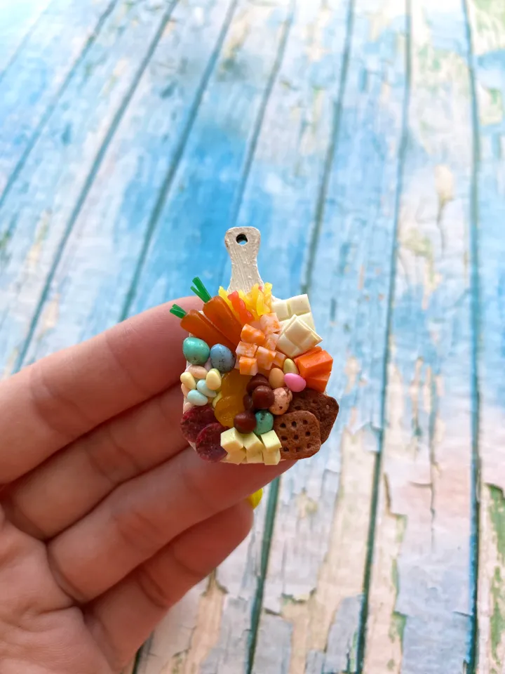 Miniature Easter Charcuterie Board with Polymer Clay