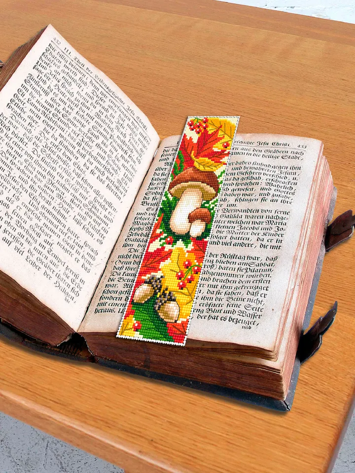 Mushroom bookmark set cross stitch pattern PDF download Magic mushroom cross stitch chart, Fall embroidery PDF Boletus, Morel, Amanita #B166