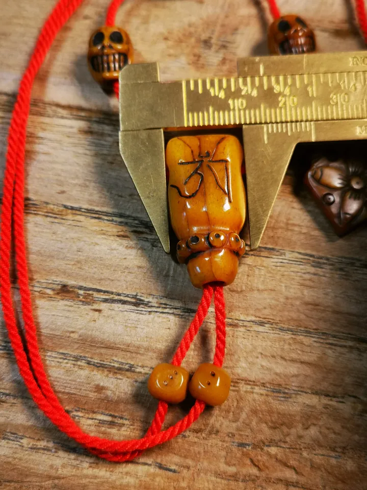 Gandhanra Bone Carved Tibetan Mala Decor Beads Set,include Guru Bead, Marker Bead,Tassel Bead ,Bead Clip,String and Crochet,DIY Prayer Bead