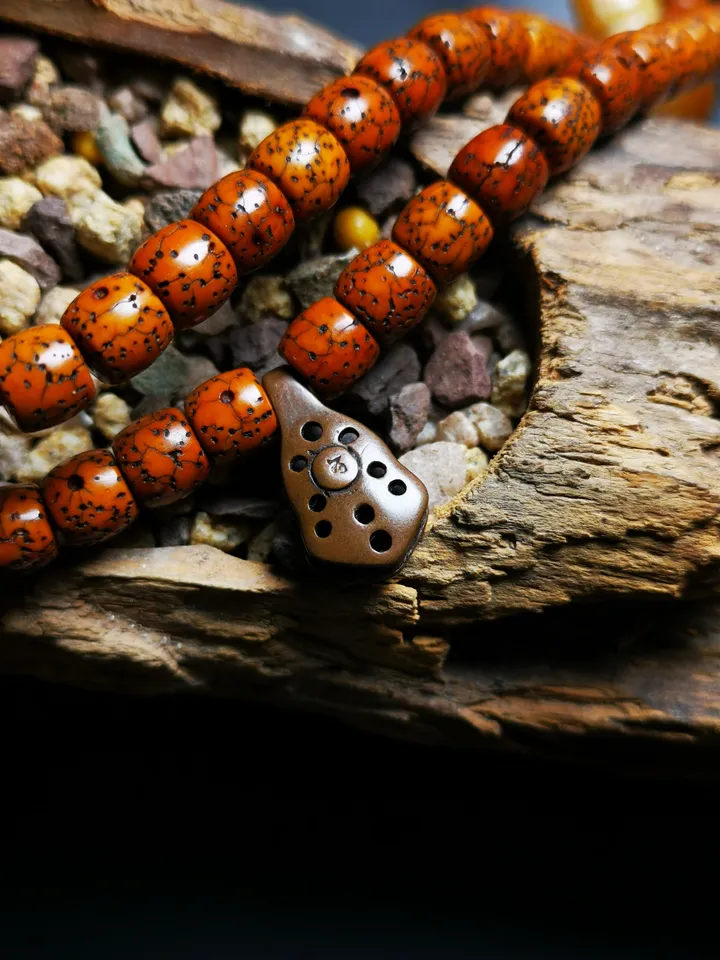 Gandhanra Handmade Buddhist Mala Counter Clip,Bum Counter Clip for Prayer Beads,Mantra Dot Shape,Mala Accessories