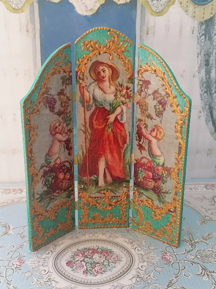 Handmade screen for a dollhouse. 1:12