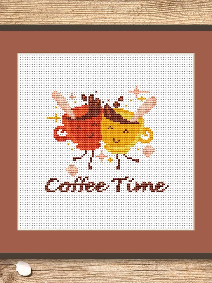 Coffee Time Cross Stitch Pattern, Kitchen Cross Stitch, Embroidery Coffee , Cup of Coffee Cross Stitch Pattern, Modern Cross Stitch #kt015