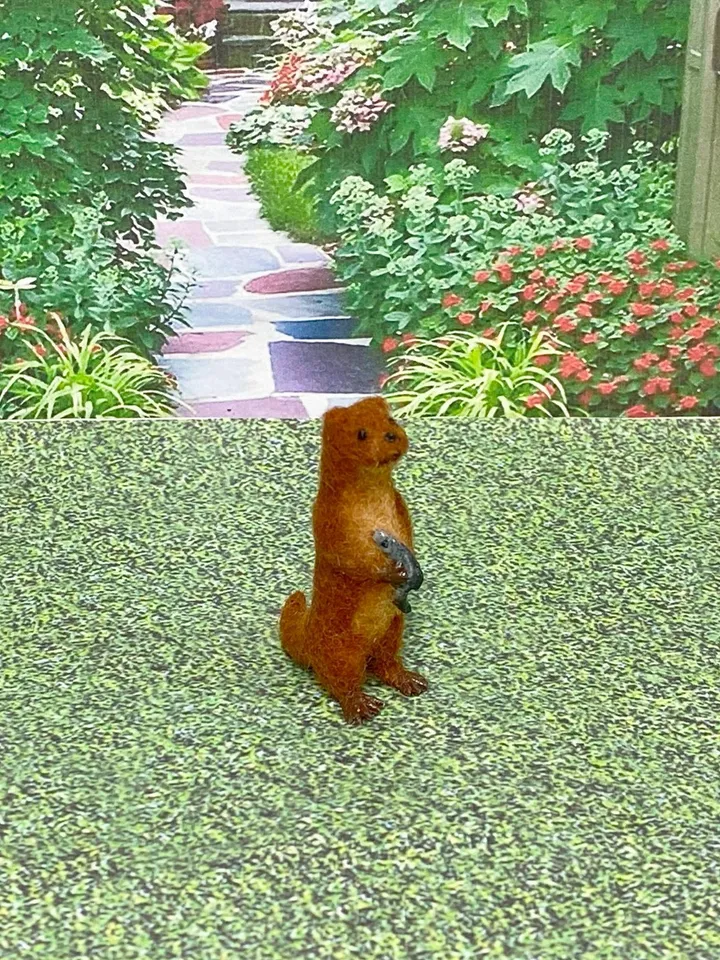 Water otter. Animal for the doll. Dollhouse miniature, Dollhouse miniature. 1:12.