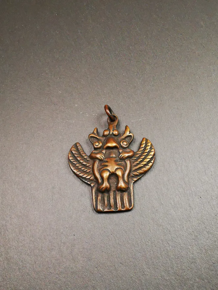 Gandhanra Antique Tibetan Buddhist Amulet,Garuda,Garula,Suparna,Golden-winged Bird Pendant,Made of Copper